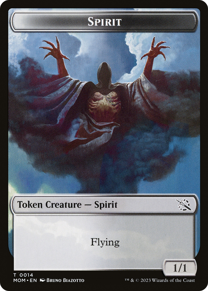 Monk // Spirit (14) Double-Sided Token [March of the Machine Tokens]