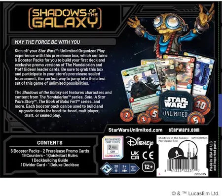 Star Wars Unlimited Shadows of the Galaxy Prerelease Kit