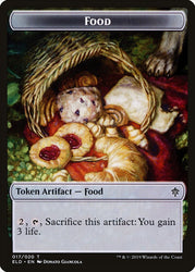 Goat // Food (17) Double-sided Token [Throne of Eldraine Tokens]