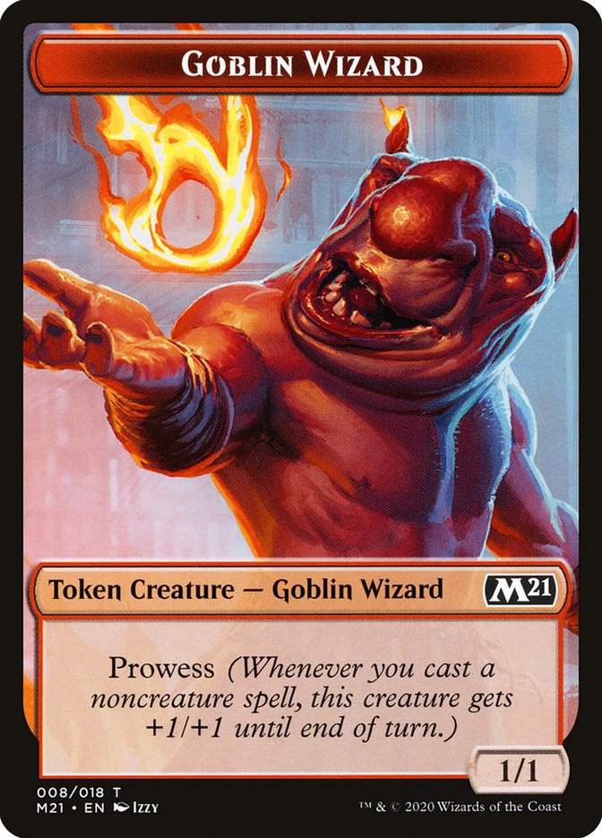 Demon // Goblin Wizard Double-sided Token [Core Set 2021 Tokens]