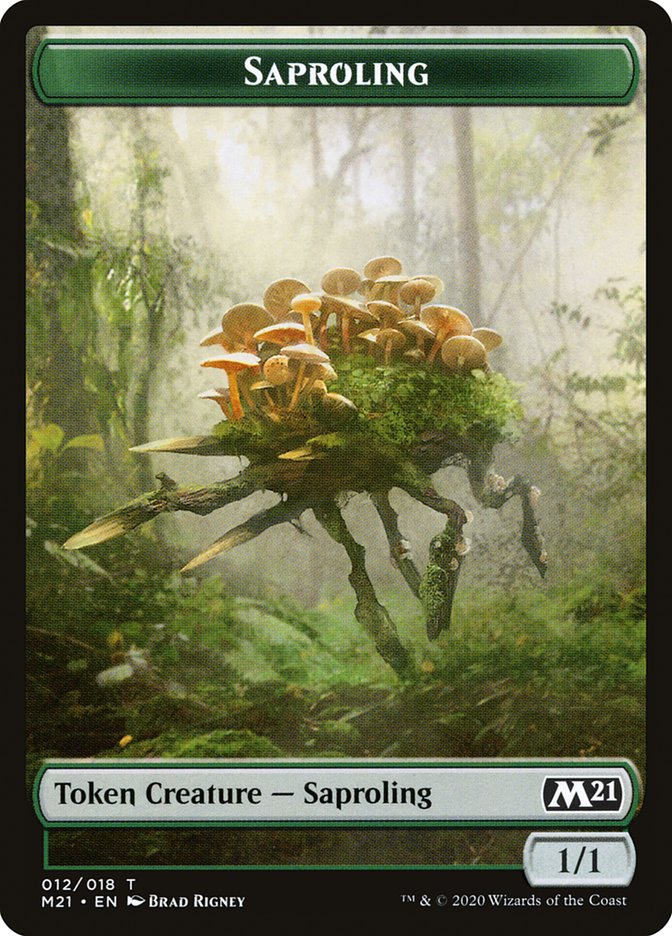 Bird // Saproling Double-sided Token [Core Set 2021 Tokens]