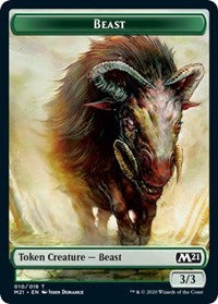 Beast // Saproling Double-sided Token [Core Set 2021 Tokens]