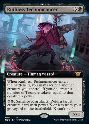 Ruthless Technomancer (Extended Art) [Kamigawa: Neon Dynasty Commander]