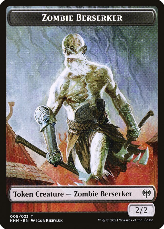 Treasure // Zombie Berserker Double-sided Token [Kaldheim Tokens]