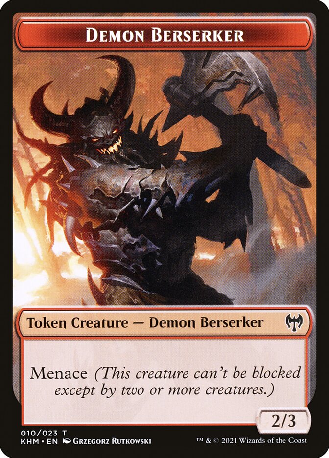 Treasure // Demon Berserker Double-sided Token [Kaldheim Tokens]