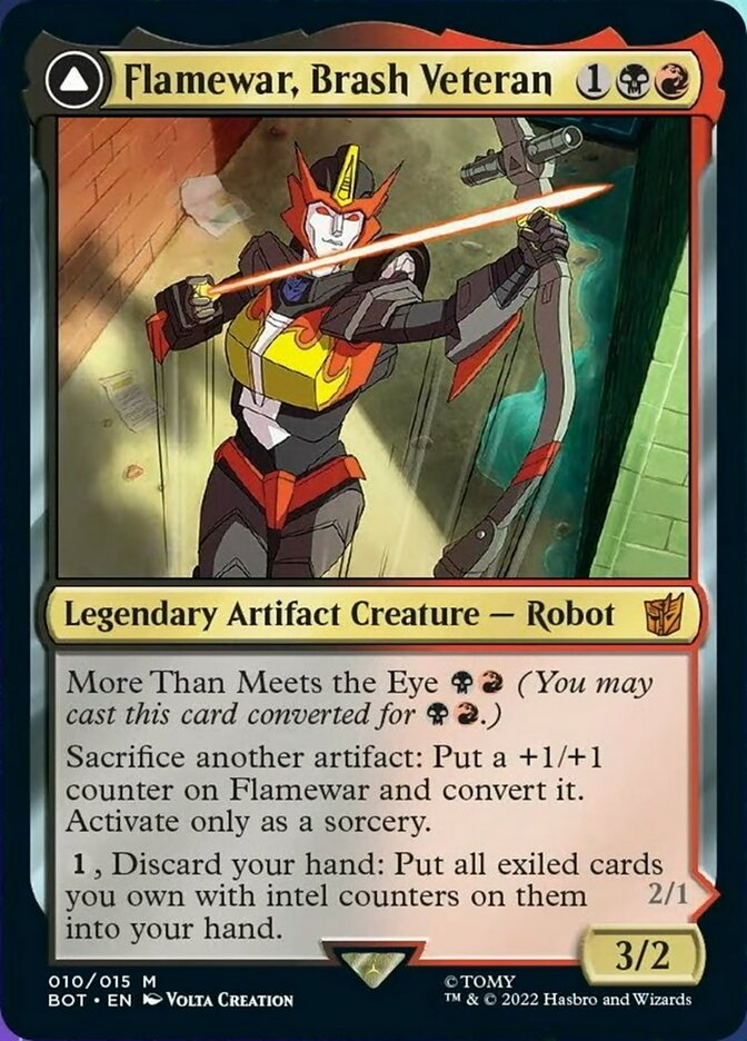 Flamewar, Brash Veteran // Flamewar, Streetwise Operative [Universes Beyond: Transformers]