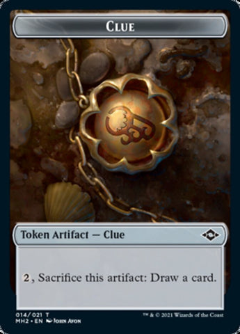 Beast Token // Clue Token (14) [Modern Horizons 2 Tokens]